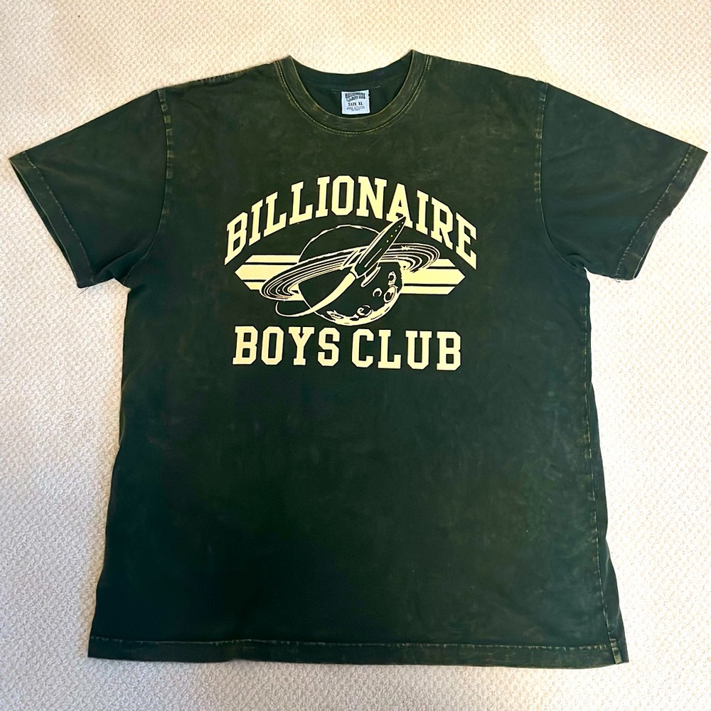 Billionaire Boys Club green XL T-shirt with worn wash